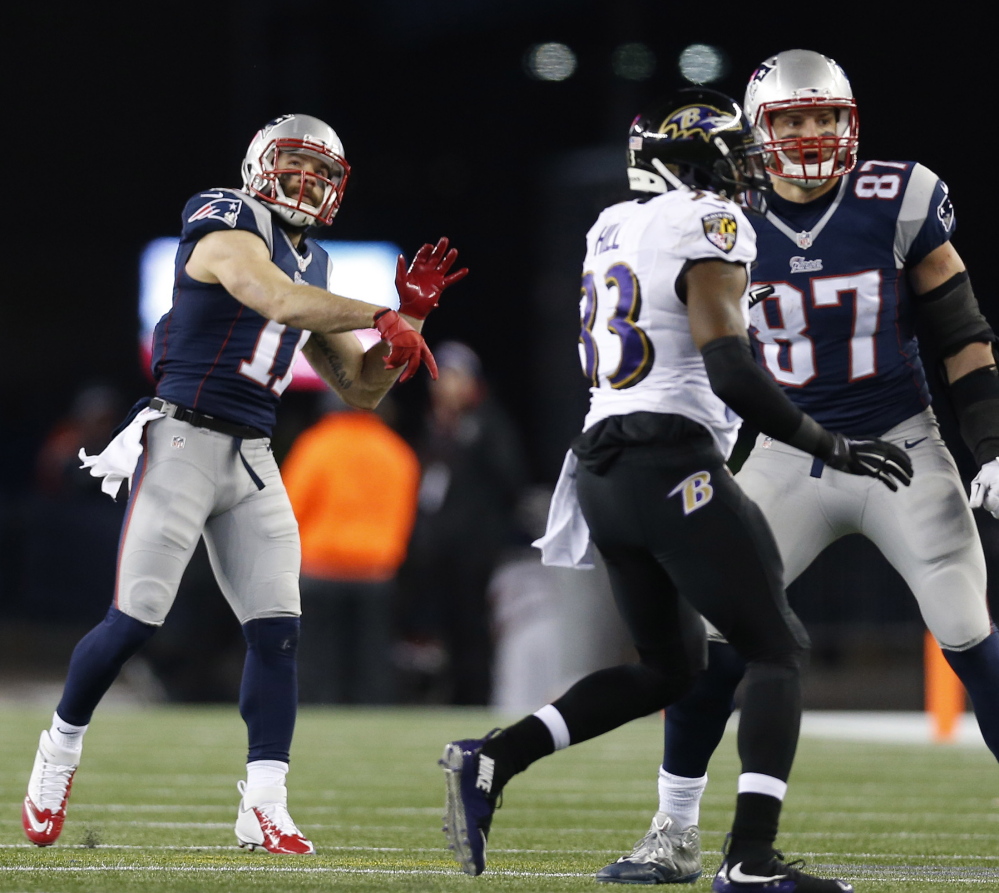 Julian Edelman delivered the most important play for the Patriots in their playoff win against Baltimore on Saturday – a 51-yard scoring pass in the third quarter.