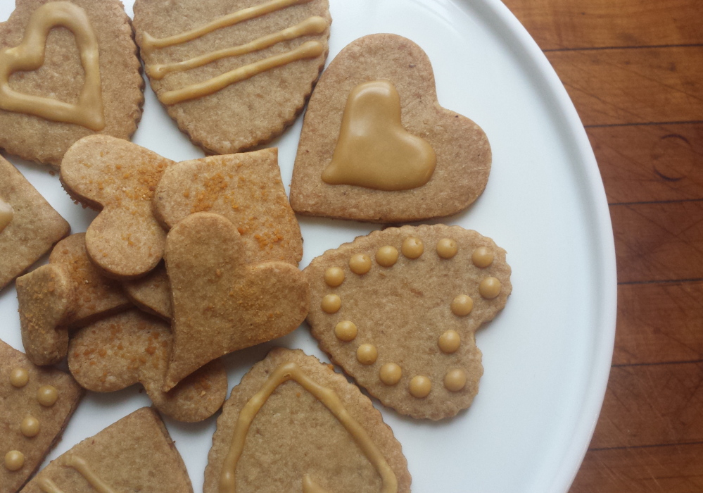 Maple Walnut Shortbread Hearts