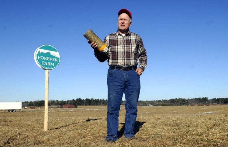 Vassalboro farmer Peter Bragdon plans to make fire logs from excess hay that often is disposed of by burning it in a field.