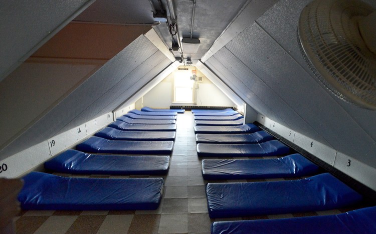 Portland’s homeless population has increased dramatically since the Great Recession, leaving many to line up for hours to get one of these thin foam mats at the city's Oxford Street shelter.