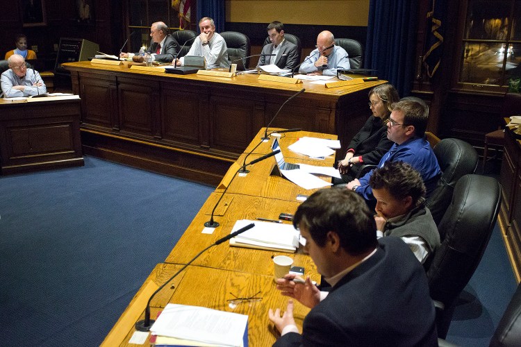 The City Council's The Public Safety Health and Human Services Committee discusses recommended changes to the city’s housing inspection program during its meeting Tuesday night. The committee took no vote on the issue.
Gabe Souza/Staff Photographer 