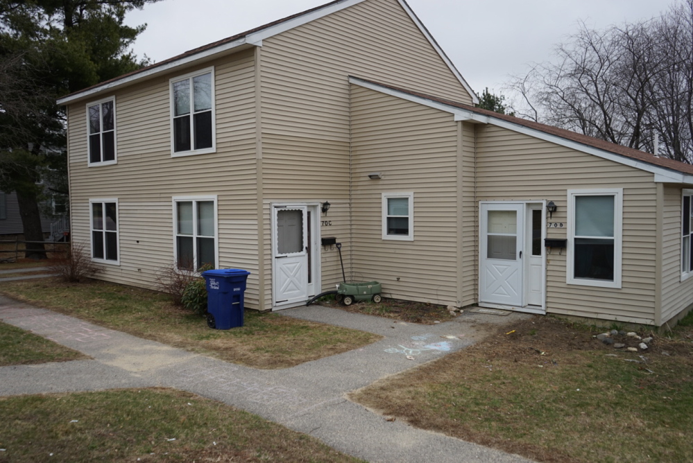 The front of 70 Grandview Ave. shows no sign of damage. Three families were displaced by the fire.