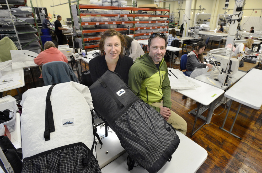 Hyperlite Mountain Gear CEO Mike St. Pierre and marketing manager Lizzy Scully.