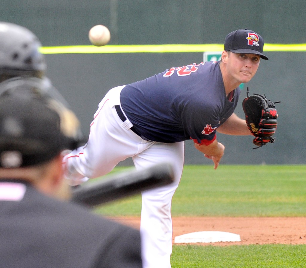 Sea Dogs pitcher Mike Augliera delivers a pitch as the Portland Sea Dogs host the Richmond Flying Squirrels at Hadlock Field in Portland on Thursday. John Patriquin/Staff Photographer