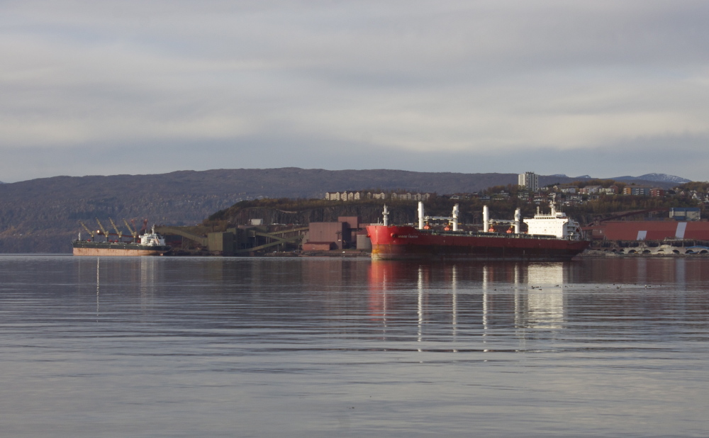 A ship loading iron ore maneuvers in the Norwegian Arctic port of Narvik. Portland in 2016 will host a meeting of the Arctic Council, which has eight member countries: Canada, Denmark, Finland, Iceland, Norway, Russia, Sweden and the United States.