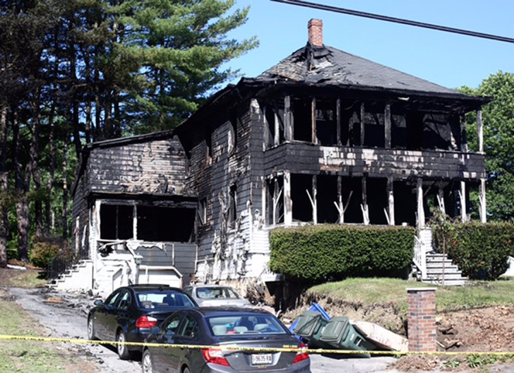 The scene of a fire Friday night at 94 Pierce St. in Westbrook. 
Whitney Hayward/Staff Photographer