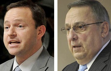 Maine House Speaker Mark Eves, D-North Berwick, left, and Gov. Paul LePage.