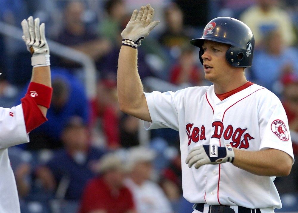 Brandon Moss has played first base for the Red Sox, Pirates, Athletics and Indians, and made the Eastern League All-Star team in 2005.