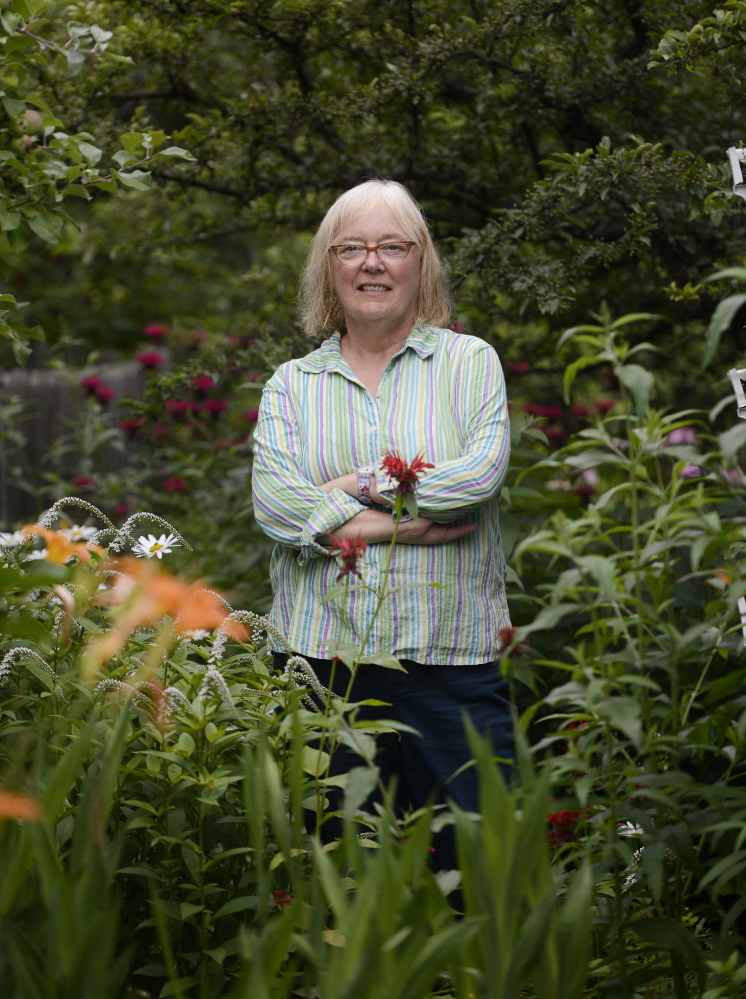 Rosanne Graef in the garden of her Portland home.