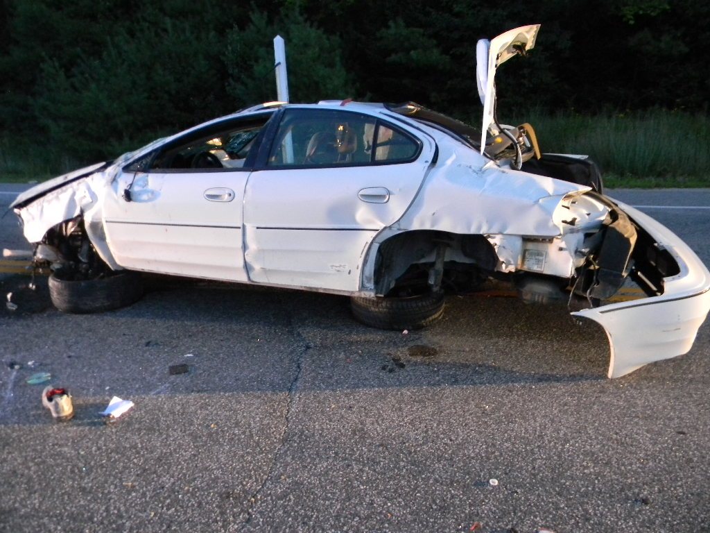 Witnesses to Monday's crash in Harrison said the car driven by Kenneth Bryant hit a guardrail and flipped 10 to 12 times.
Courtesy Cumberland County Sheriff's Office