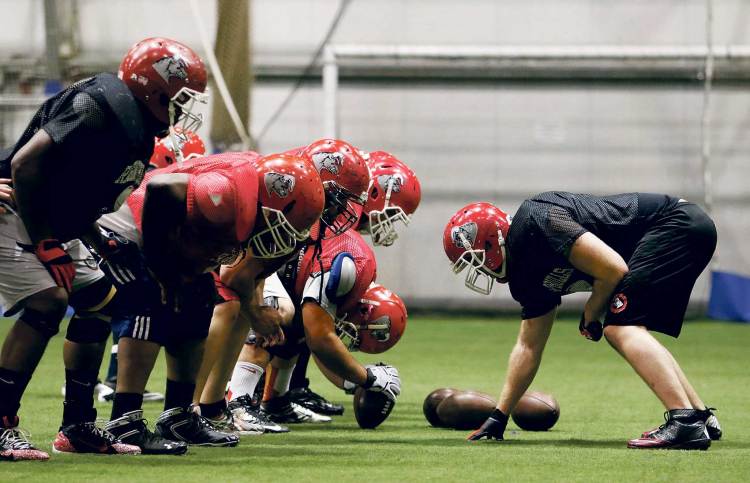 After falling one win short of an unbeaten championship season a year ago, the Southern Maine Raging Bulls – a semipro football team – are off to another good start this season, with three wins in their first four games. Jill Brady/Staff Photographer