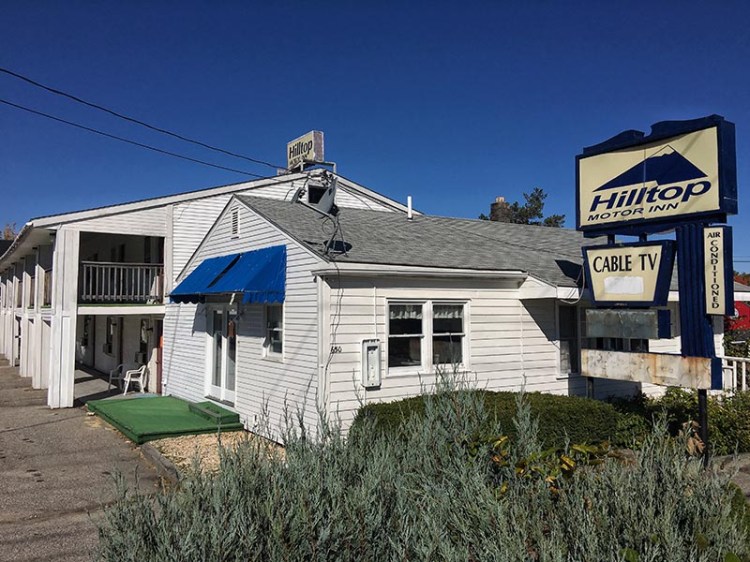 The Hilltop Motor Inn in Saco on Thursday morning after the premises were condemned by the city.