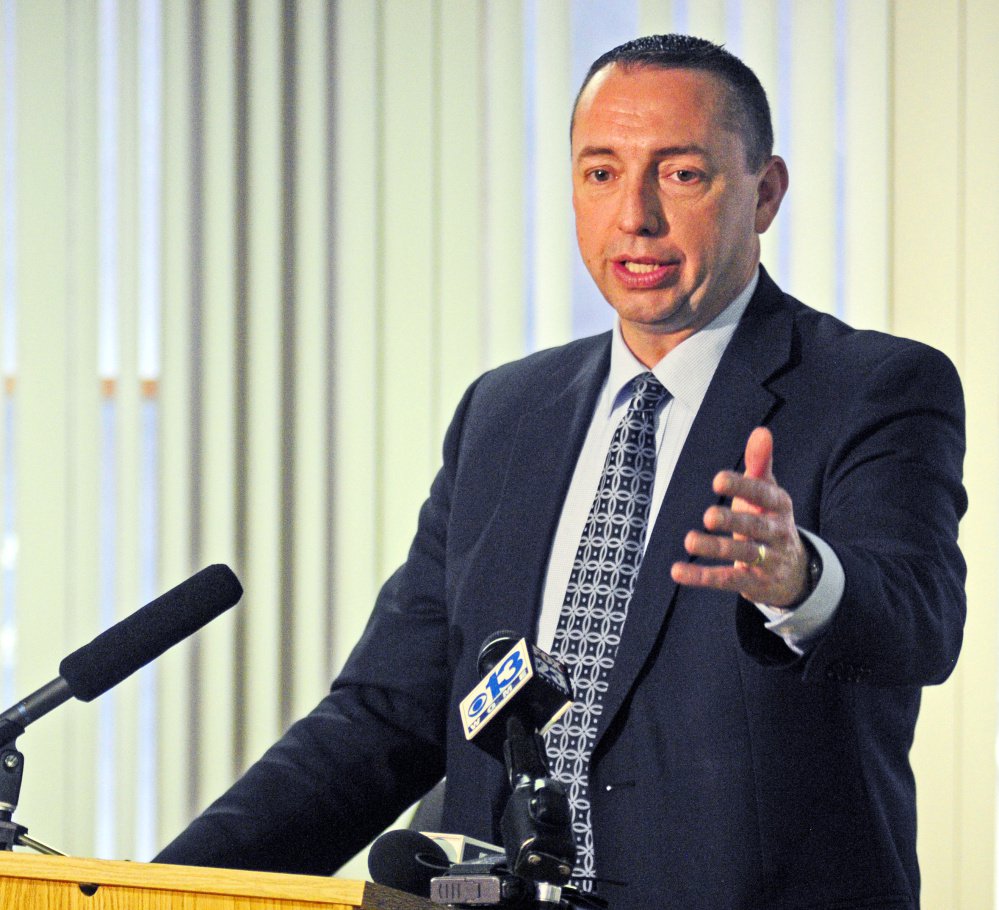 Portland Police Chief Michael Sauschuk, speaking at Thursday's news conference at the offices of the Maine Medical Association in Manchester, said overdose calls in Portland are up 20 percent from last year’s record pace.
Joes Phelan/Kennebec Journal