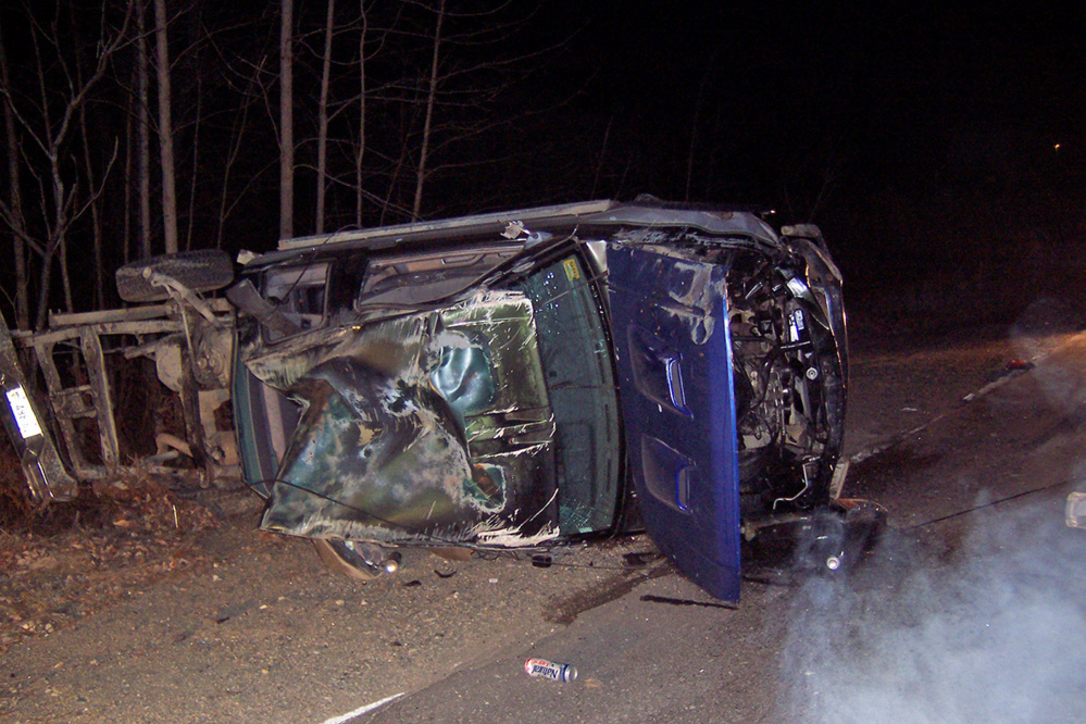 Adam Peaslee was driving this pickup south on Middle Road in Dresden.
