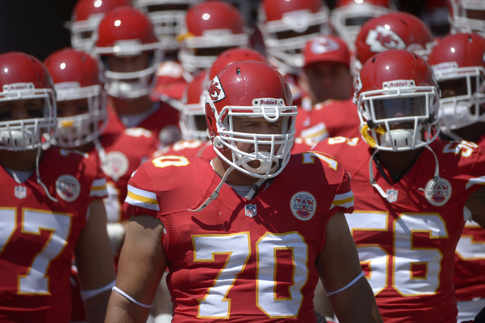 Kansas City Chiefs defensive end Mike DeVito, who will be suited up for the playoff game against the Patriots on Saturday, was with the New York Jets five years ago when that team beat New England, 28-21, in a divisional playoff game at Foxborough. Associated Press file photo