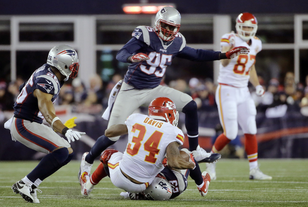 Defensive end Chandler Jones was traded by the New England Patriots on Tuesday to the Arizona Cardinals.