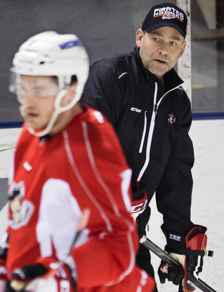 Nick Vitucci, an assistant with the Portland Pirates, was a goalie in the ECHL in 1996 when he was credited with a goal, making him the only pro goalie to record a goal while the opposing goalie was in the net.