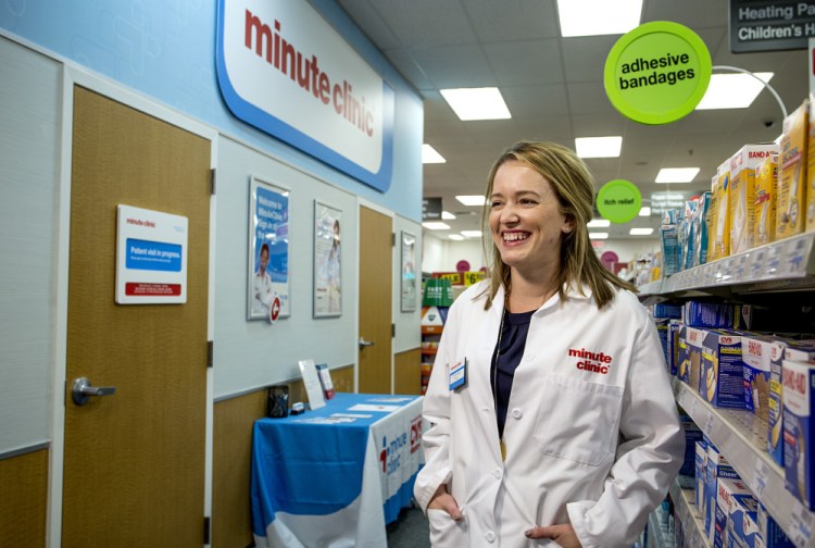 Ana Zannella, senior practice manager at CVS pharmacy, outside the CVS Minute Clinic in South Portland.