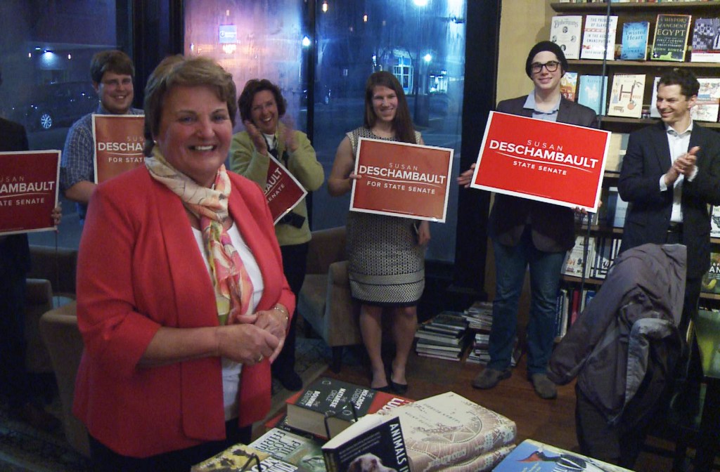 Democrat Susan Deschambault beat out her Republican opponent Stephen Martin in a special District 32 election Tuesday. WCSH photo