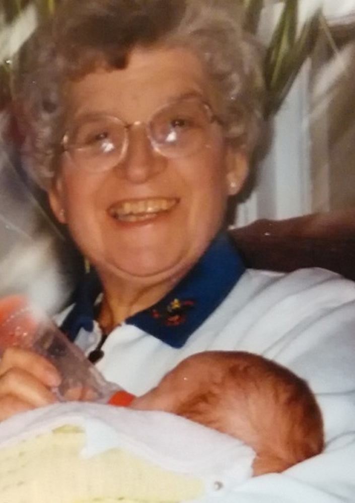 Anna Ciccarelli holds and feeds Shannon Staples, who is fourth of her six grand-children. "She loved bringing new life into this world," says her son, Guy Ciccarelli III of Lisbon Falls.