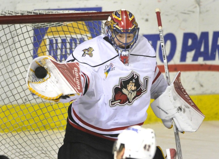 Goalie Mike McKenna says his family is a part of Maine after spending two seasons with the Pirates. One of his children was born here during this past season.