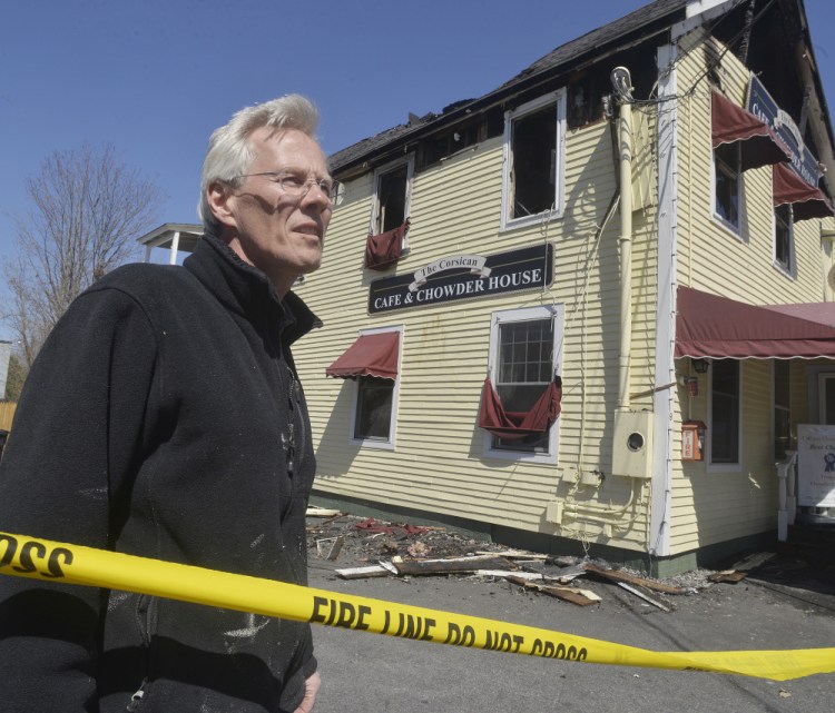 Ed Berg and his wife, Robin Wade, co-owners of the Corsican in Freeport, were preparing to turn over management of the restaurant to their son Nate Briggs, who is the head chef.
John Ewing/Staff Photographer