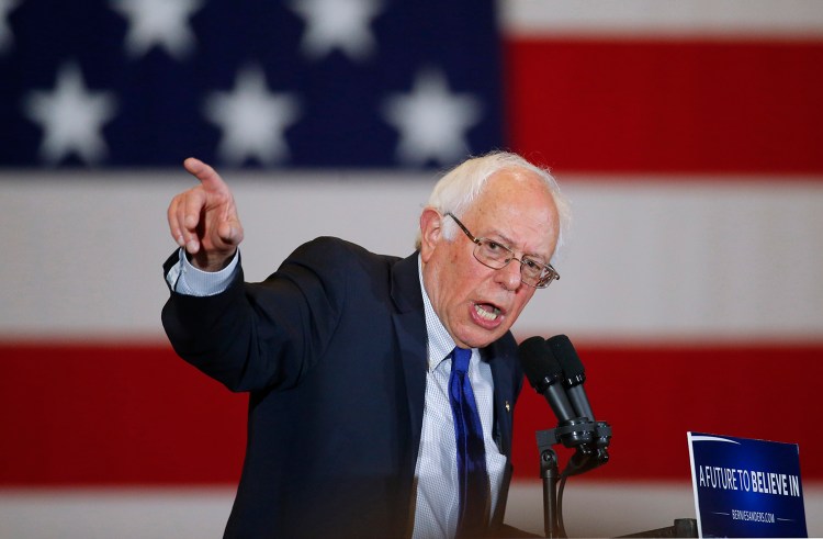 Democratic presidential candidate Sen. Bernie Sanders, I-Vt., speaks during a campaign event, Monday in Milwaukee. The Associated Press