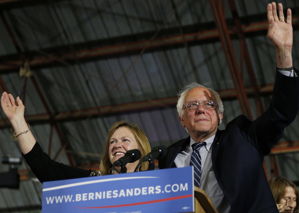 At a rally Tuesday with his wife in California, Bernie Sanders thanked his fans for "being part of the political revolution."