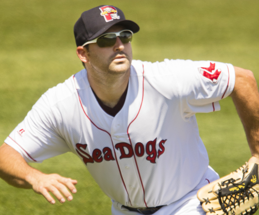 Cody Decker, who joined the Sea Dogs two weeks ago, brings major league experience and a fun-loving  attitude to the clubhouse. Carl D. Walsh/Staff Photographer