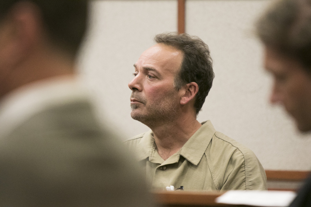 Kelly O'Rourke, shown in a July court appearance. According to police, O'Rourke used social media to determine where his former client would be, and then appeared next to her car in Portland and hugged her, despite her protests.