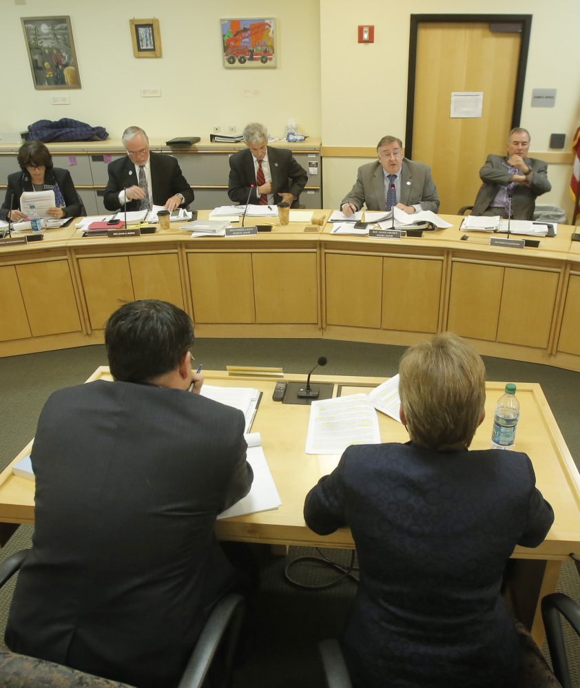 Cynthia Montgomery, then-legal counsel to Gov. Paul LePage, answers questions about an OPEGA report before the Government Oversight Committee at a hearing in Augusta last year. Videos of hearings like this should be archived.