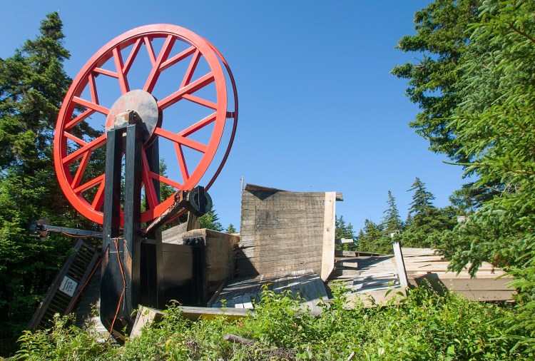 Wreckage at the top unloading terminal of Sunday River's Spruce Peak Triple ski lift lie scattered on the ground after the lift separated  from its foundation. Nick Lambert/Sunday River via AP