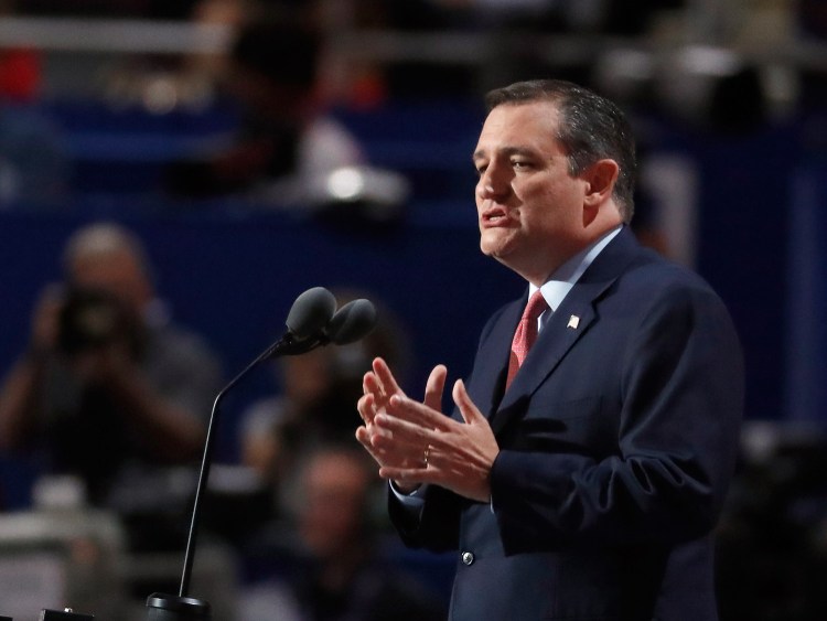 Ted Cruz, one of Donald Trump's fiercest rivals in this year's Republican primaries and caucuses, speaks Wednesday night at the Republican National Convention. He angered Trump supporters and showed the division in the party by not endorsing Trump.
Associated Press/Paul Sancya