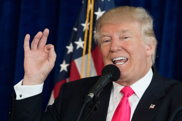 Republican presidential candidate Donald Trump speaks during a campaign rally Thursday in Davenport, Iowa. Associated Press/Evan Vucci