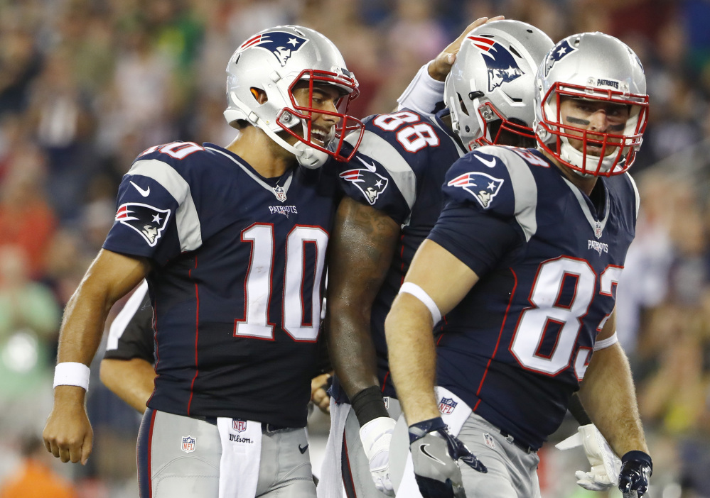 Patriots quarterback Jimmy Garoppolo, playing in the preseason game Aug. 11 against the New Orleans Saints, didn't play last week against the Giants and now faces his first NFL start.