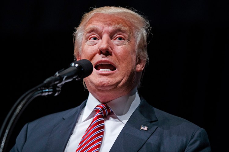 Republican presidential candidate Donald Trump speaks during a campaign rally in Ashburn, Va., in August. Evan Vucci/Associated Press