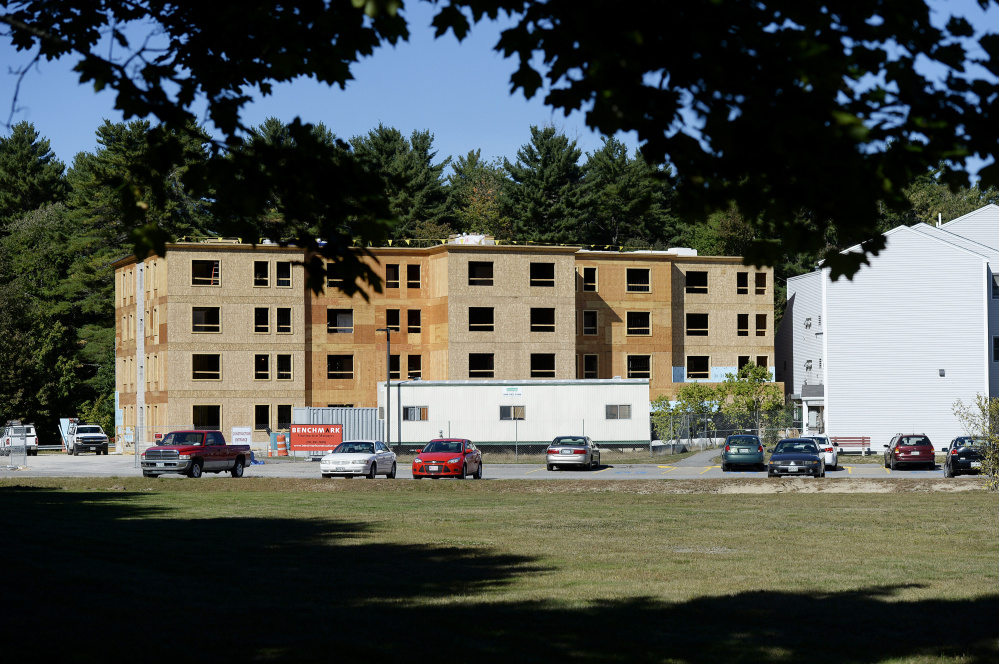 The Malcolm A. Noyes building is under construction on East Bridge Street in Westbrook.