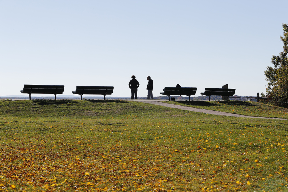 Fort Sumner Park, on North Street, offers a sweeping westward view of the Portland skyline, Back Cove and Mount Washington in the distance. The 1.25-acre park is a popular gathering spot to view sunsets.