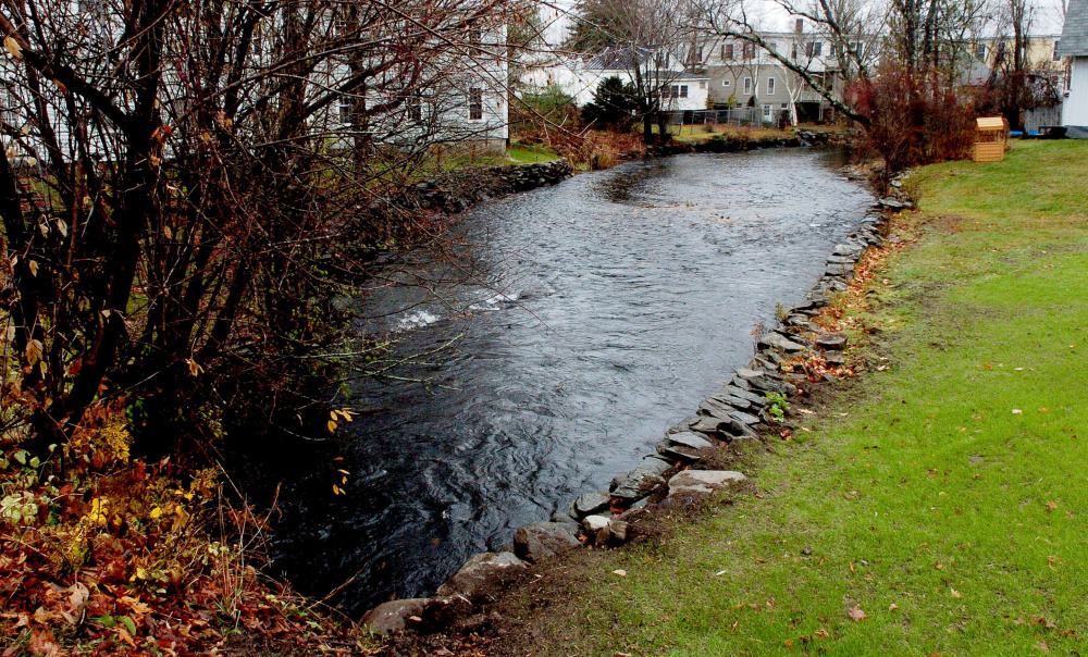 Outlet Stream runs high because the dam gates have been lowered.