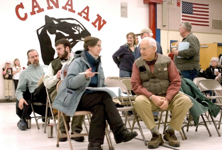 Bill Townsend, seen at a Canaan town meeting, was a common face at legislative hearings and public meetings.
File photo/Jeff Pouland