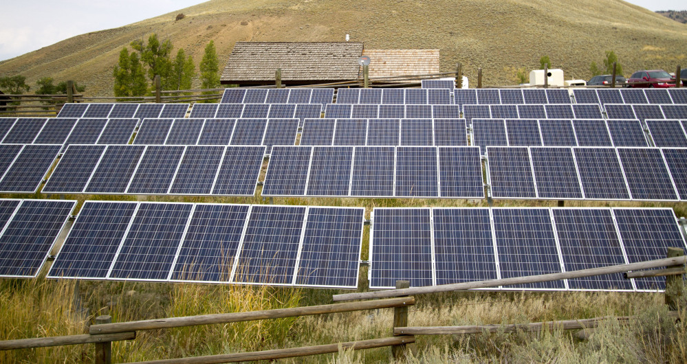 In recent years, huge solar and wind farms, like this one in Yellowstone National Park have sprouted up on public desert land in the western U.S., buoyed by generous federal tax credits. Donald Trump has called solar energy an "unproven technology.".