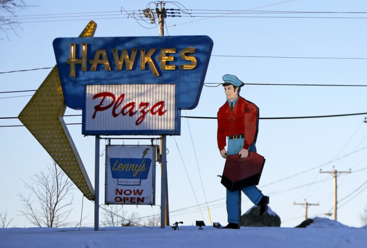 The Maine Historic Preservation Commission has deemed the restored sign in Westbrook eligible for the National Register of Historic Places.