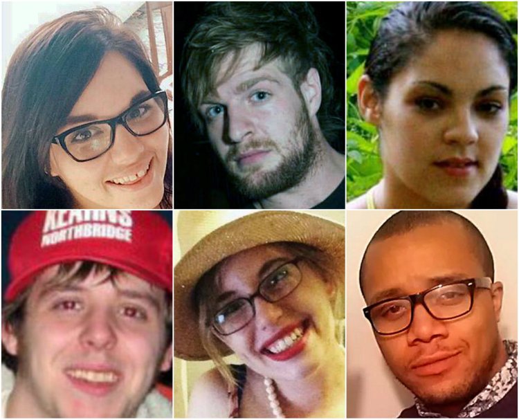 Victims of the Noyes Street fire. Top row, from left: Ashley Thomas, David Bragdon, Maelisha Jackson. Bottom row, from left: Christopher Conlee, Nikki Finlay, Steven Summers.