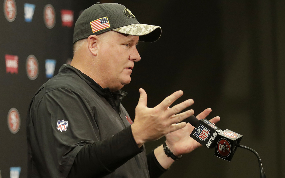 Chip Kelly went 2-14 in his one and only season with the San Francisco 49ers. Kelly and General Manager Trent Baalke were fired on Sunday.