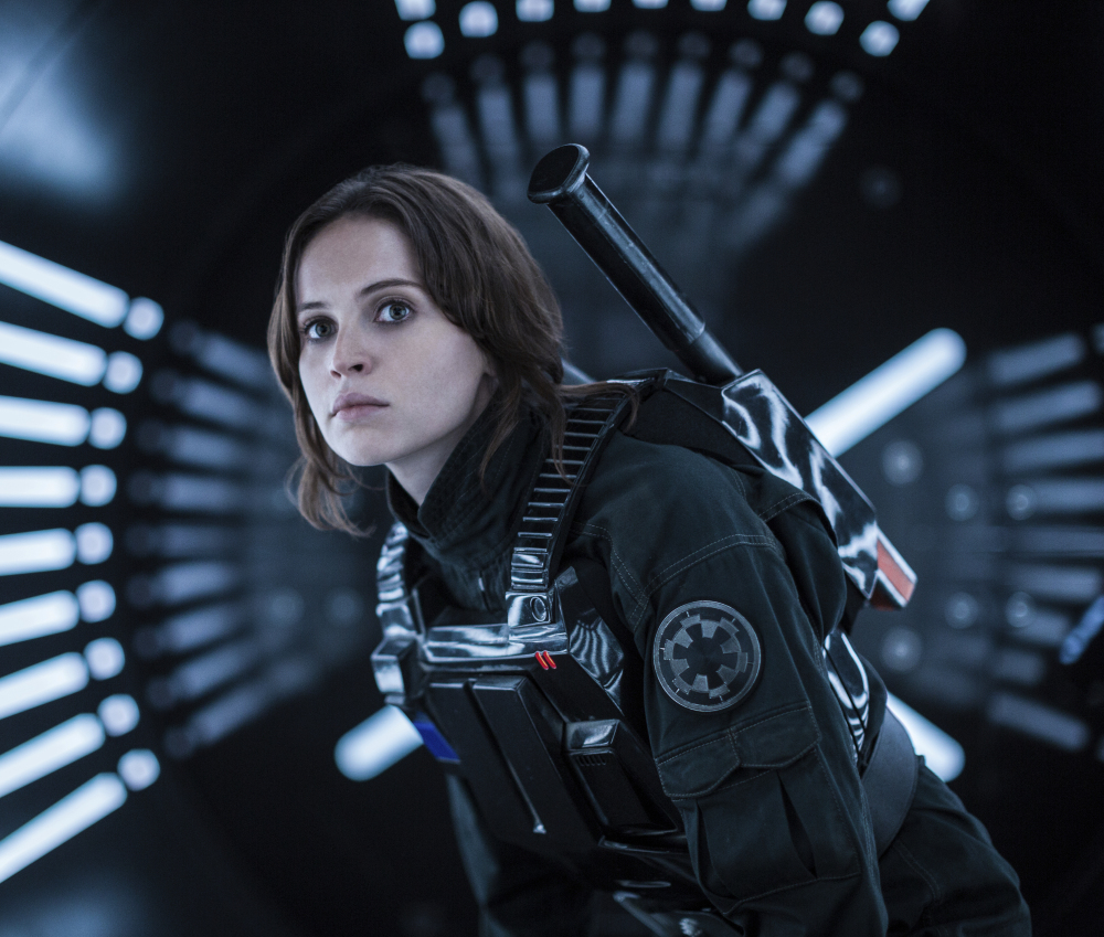 Felicity Jones portrays Jyn Erso in "Rogue One: A Star Wars Story," which is expected to top "Finding Dory" as the biggest box-office success of 2016.