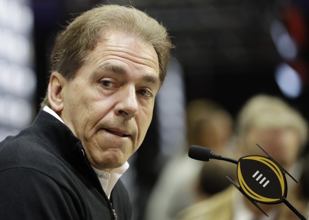 Nick Saban's Alabama Crimson Tide will try to win their fifth national title in eight seasons on Monday.
