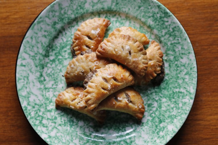 Mushroom turnovers with cream cheese pastry.