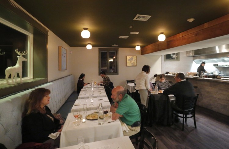 Jessica O'Rourke and Tony Smith dine at Toroso in Kennebunk on Thursday.