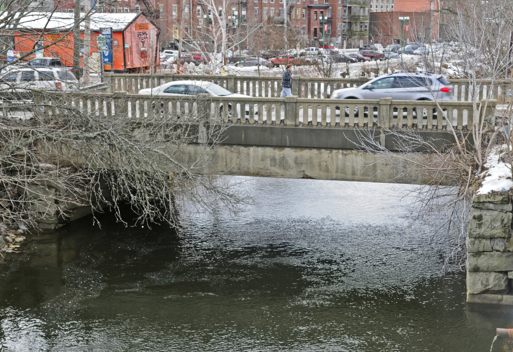 The Maine Avenue Bridge over Cobbosseecontee Stream in Gardin.