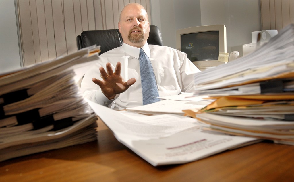 Michael Magalski, shown at work in 2006, spent 30 years in the Secret Service and is now director of professional responsibility for Maine's Catholic diocese. He says, "We have to make certain security and safety plans for our facilities, our corporations, our houses of worship."
File Photo/Doug Jones 